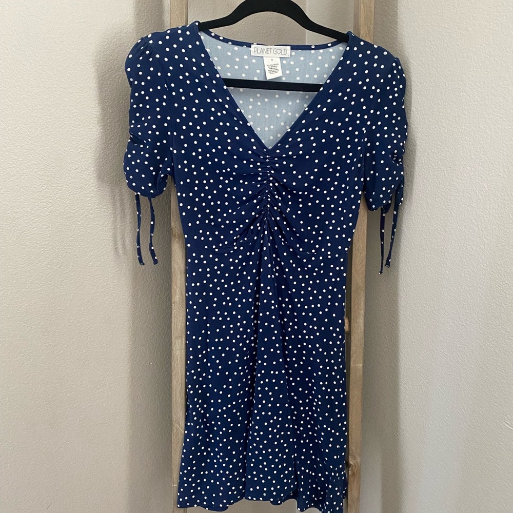 Planet Gold Polka Dress, Size Small.